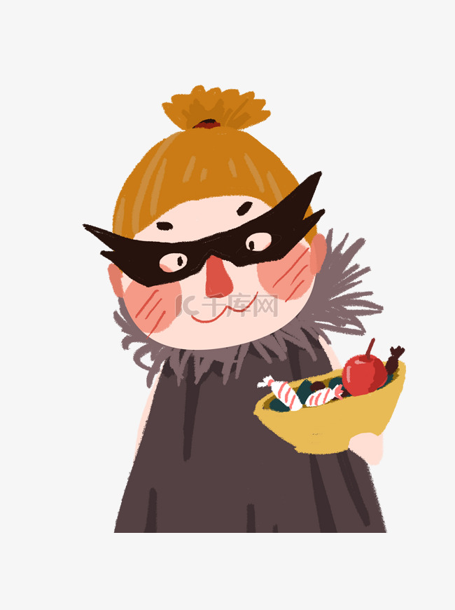 卡通女巫造型毒苹果元素