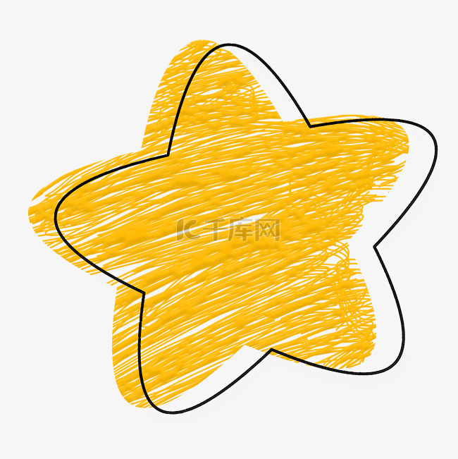 黄色黑色线稿星星