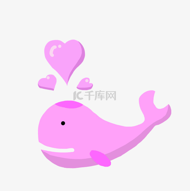 手绘情人节鲸鱼插画