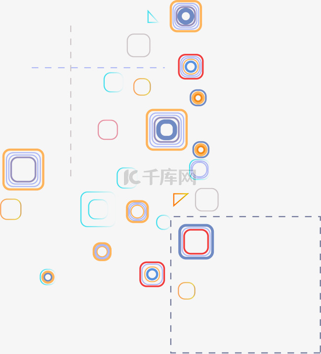 缤纷抽象圆角矩形背景矢量图