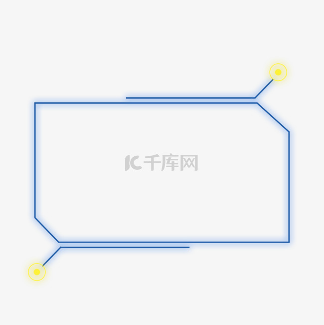 深蓝色棱角定位科技感边框