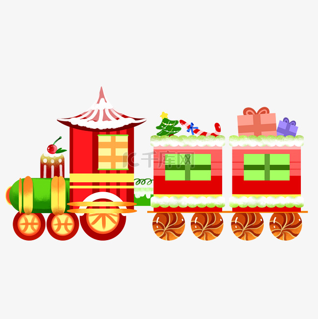 圣诞送礼物火车