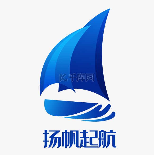 蓝色的帆船LOGO