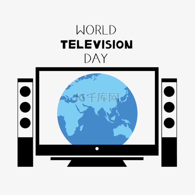 手绘现代风格world television day
