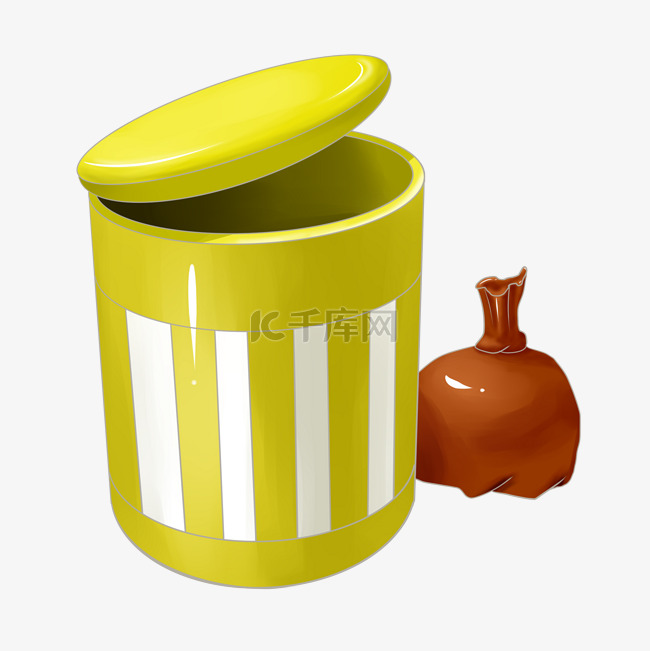 黄色垃圾桶 