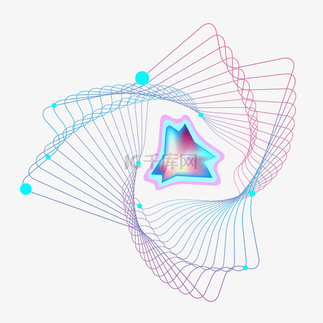 科技感放射状不规则曲线