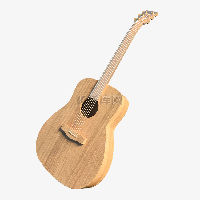C4D木料材质写真吉他四弦琴