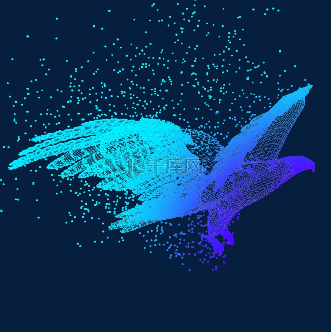 鹰飞翔科技动物智能魔幻数据光点