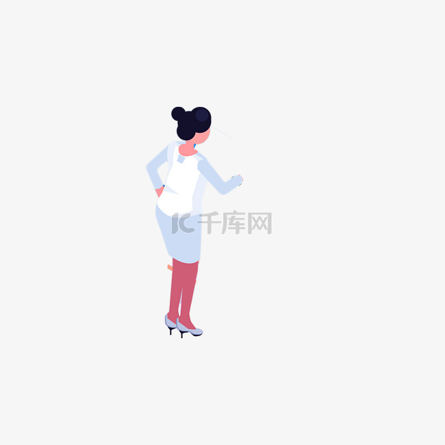 一个美女正在上班