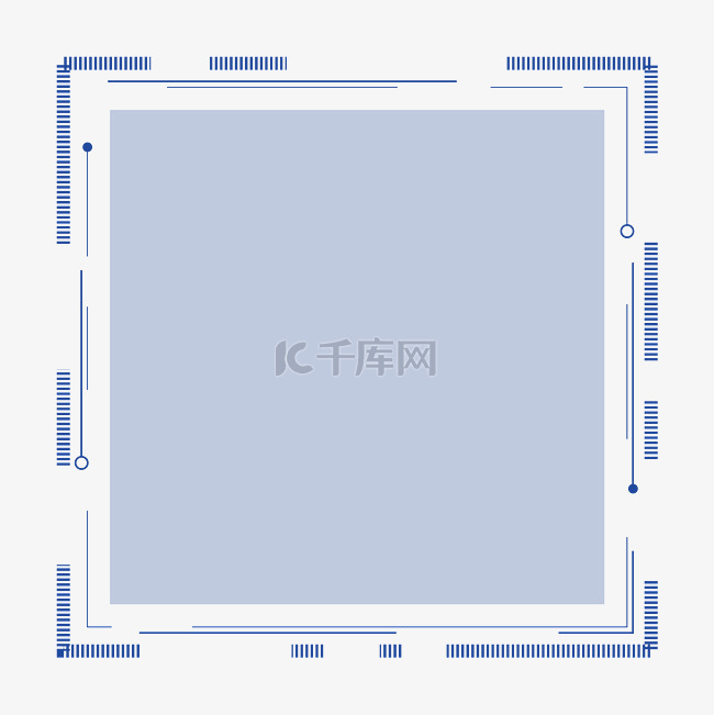 极简蓝色科技二维码边框