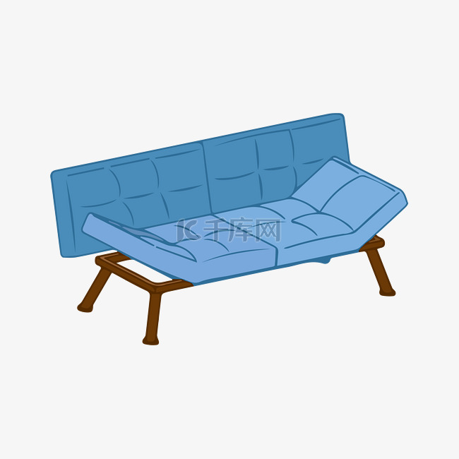 蓝色软垫沙发