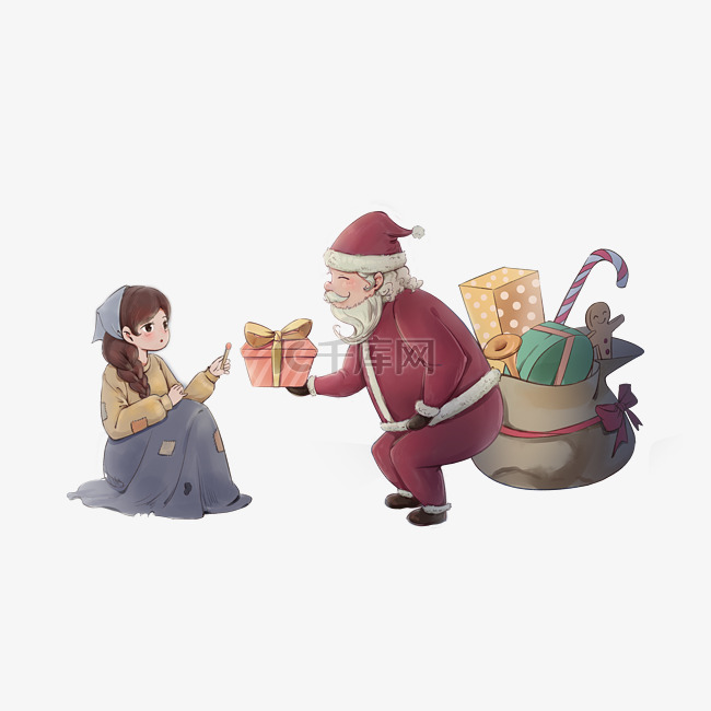 童话风圣诞老人送礼物