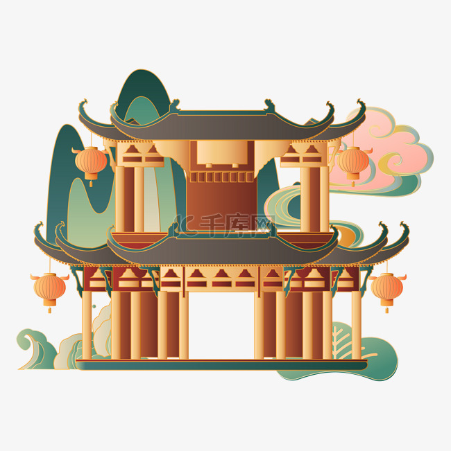 国潮中式建筑