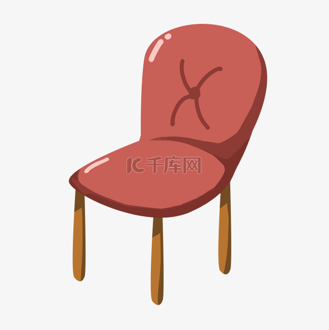 红色椅子卡通插画