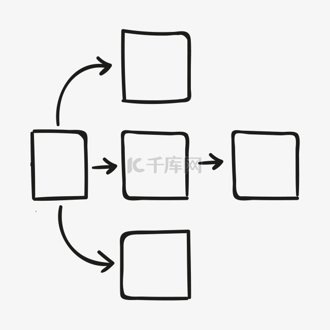 手写风PPT流程图元素