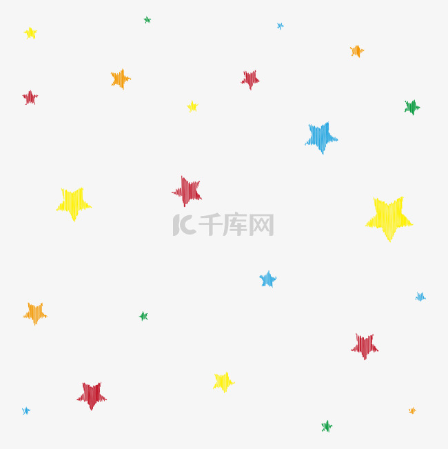 彩色涂鸦星星底纹