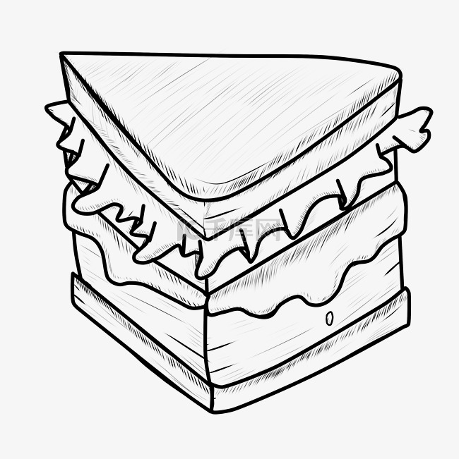 线描食物小蛋糕