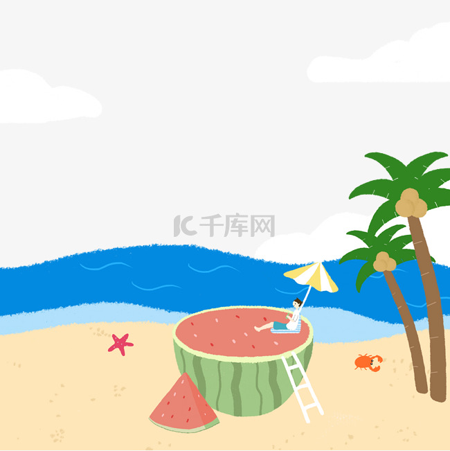 夏日海滩场景