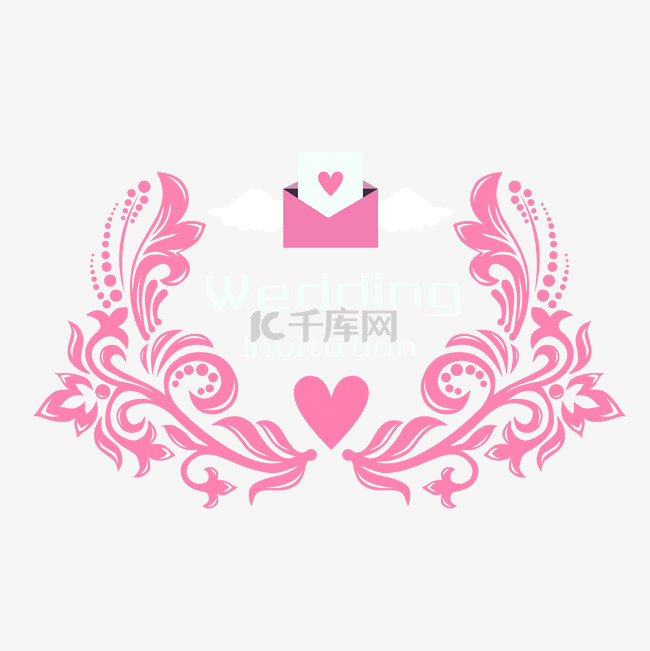 婚礼logo粉色欧式