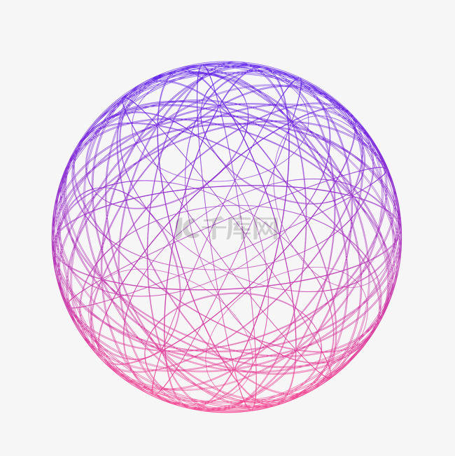 紫色扁平渐变不规则图形圆形绣球