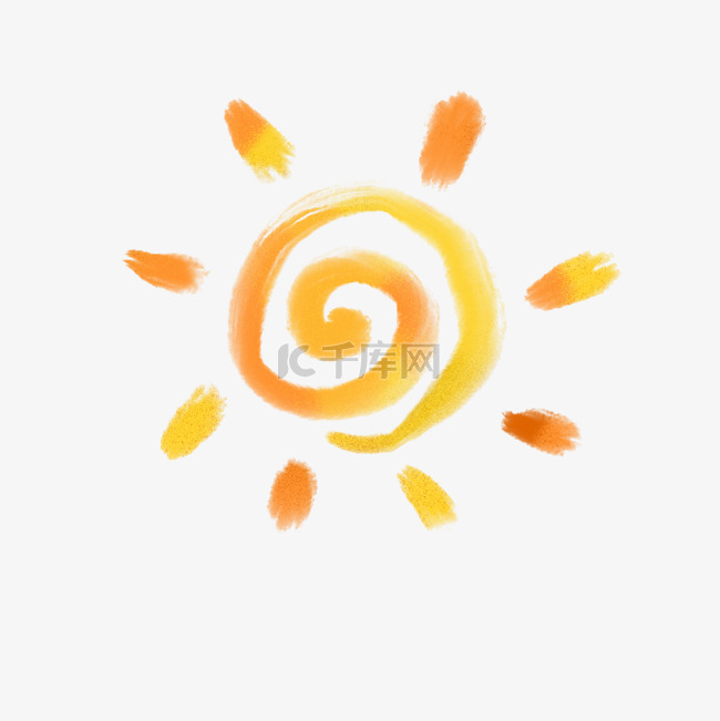 太阳手绘橘色
