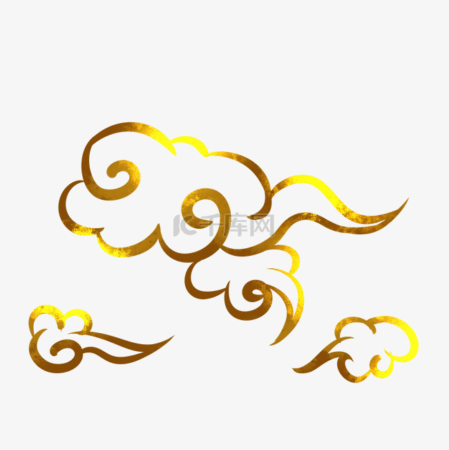 中国风烫金传统花纹祥云装饰图