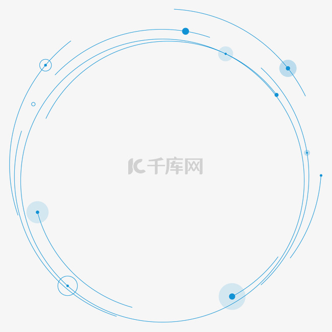 浅蓝色科技弧线圆环