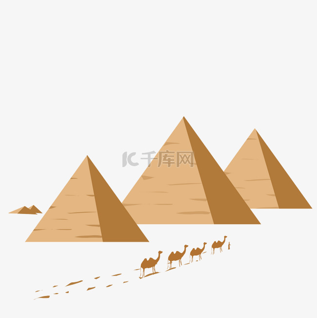 沙漠金字塔骆驼装饰免扣素材