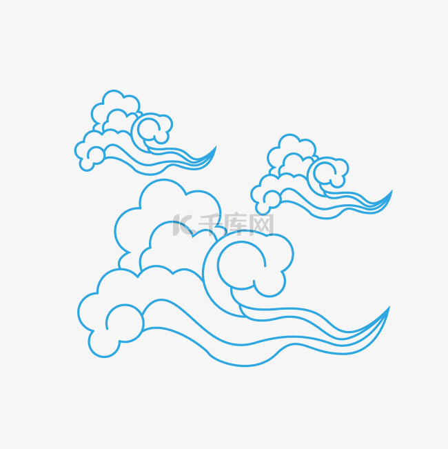 中国风线条古代云纹