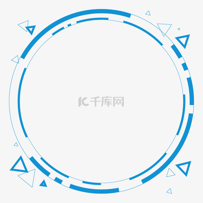 蓝色科技线条圆框