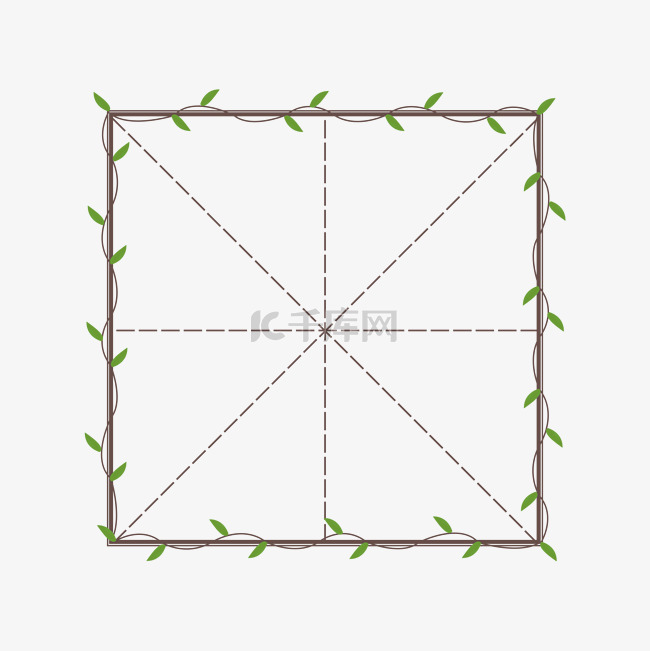 藤蔓田字格装饰框