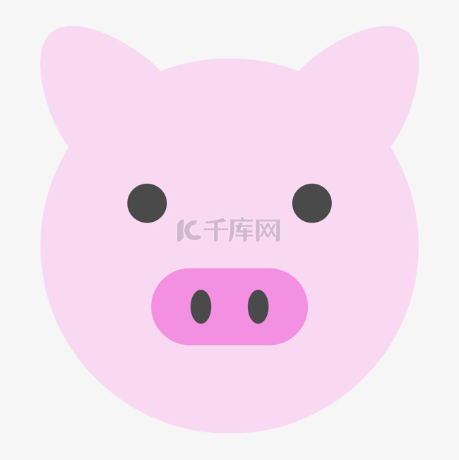 彩色可爱动物猪图标