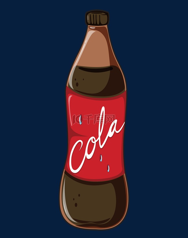 一瓶冷饮可乐插画
