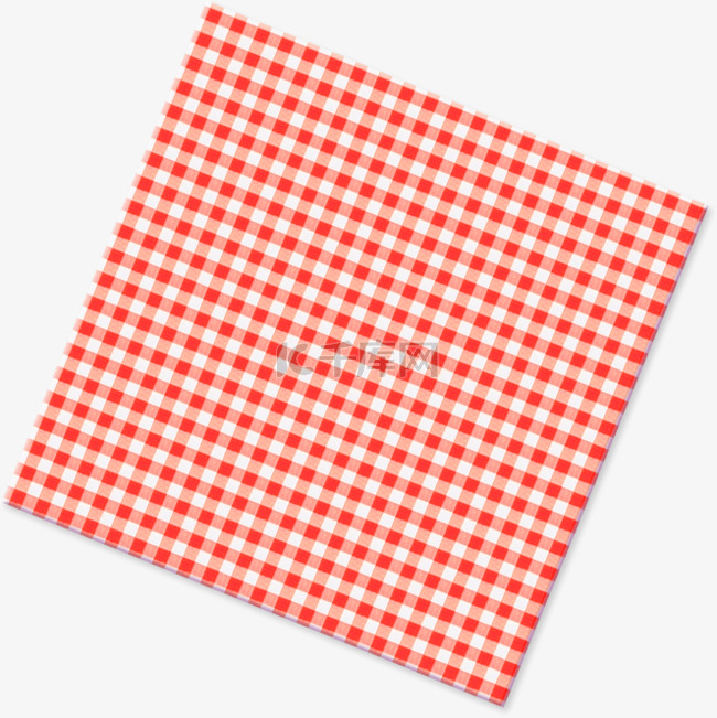红色格子餐布装饰图案