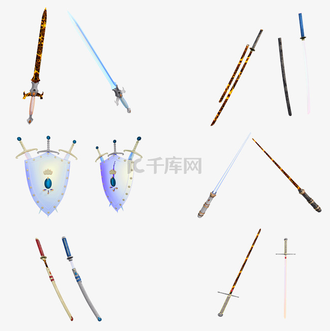 立体复古造型光剑套图png图