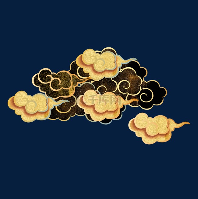 中国风描金云纹装饰