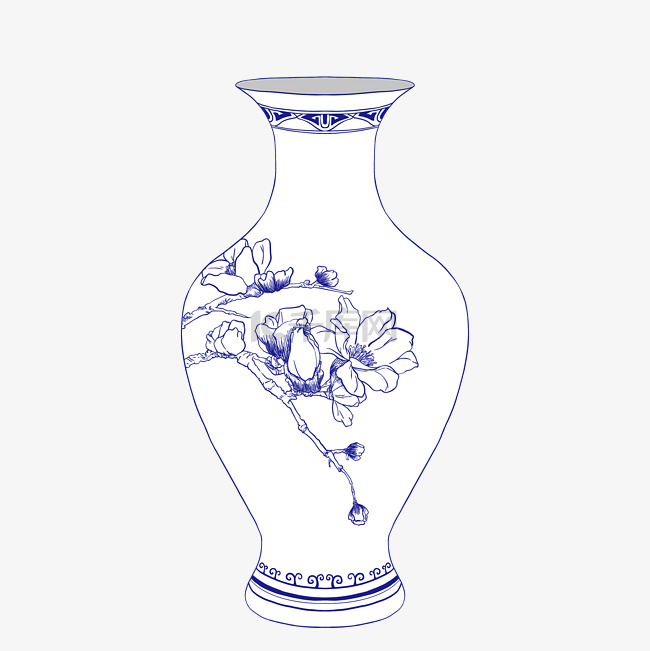 古风青花瓷瓷器花瓶