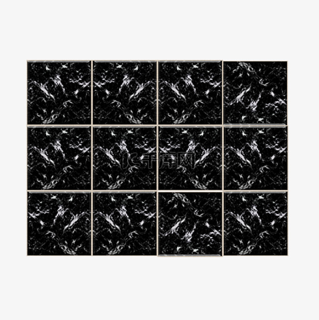 黑色大理石拼色美缝瓷砖地板