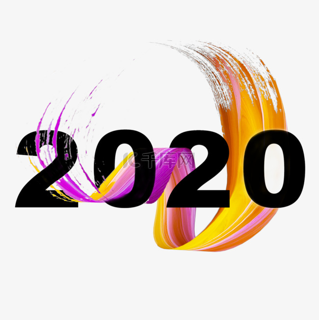 3d墨水螺旋彩色笔刷2020