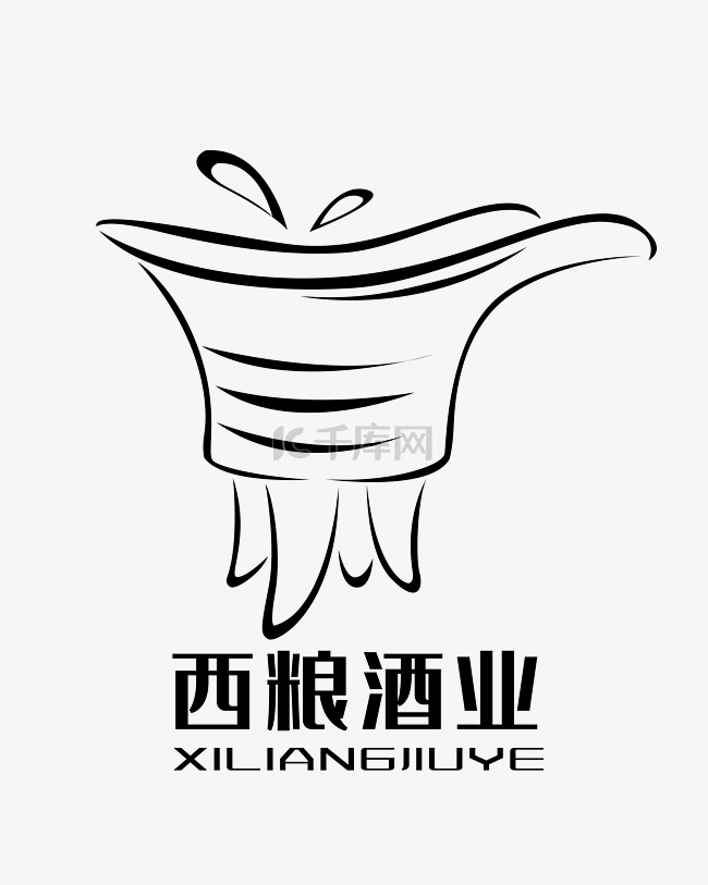 黑色线条酒樽LOGO