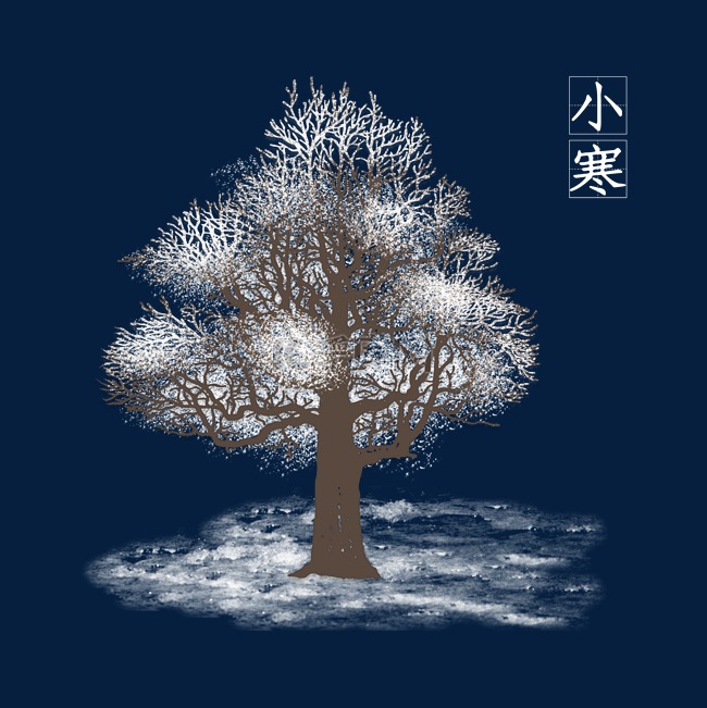 创意插画节气小寒