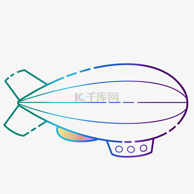 七彩元素交通图标氢气球