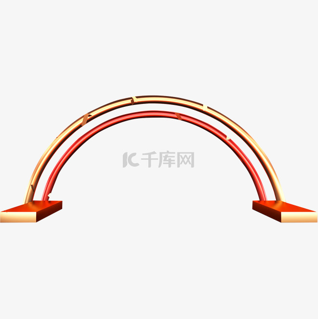 拱门金属红色开业PNG图片