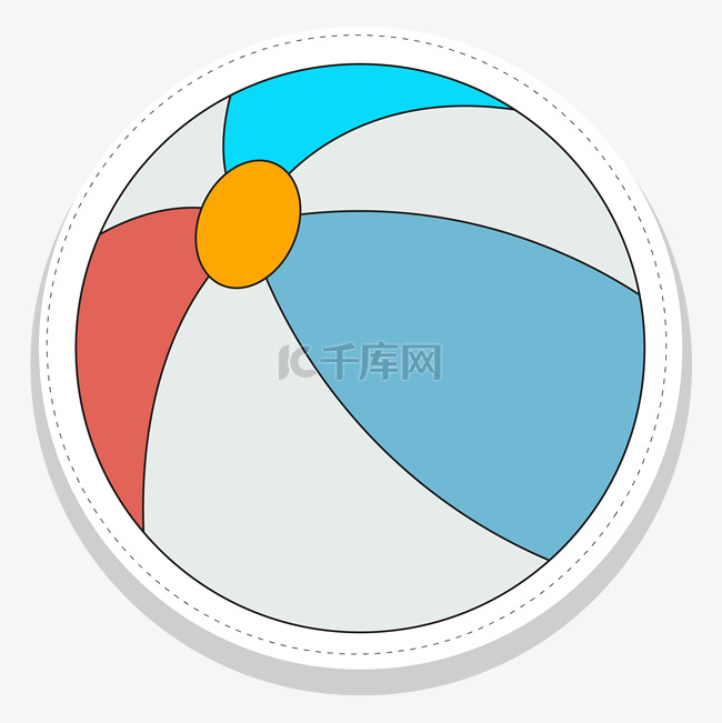 夏季海边旅游沙滩排球装饰