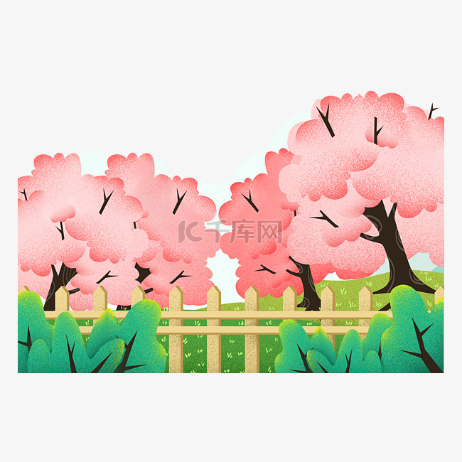 春天桃花樱花粉红装饰底框