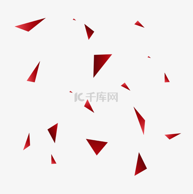 红色三角块几何体漂浮