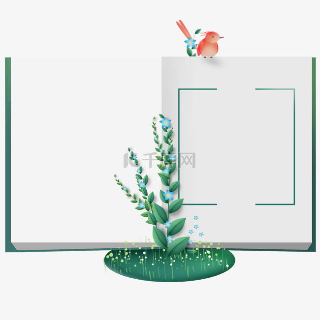 春天植物二维码边框