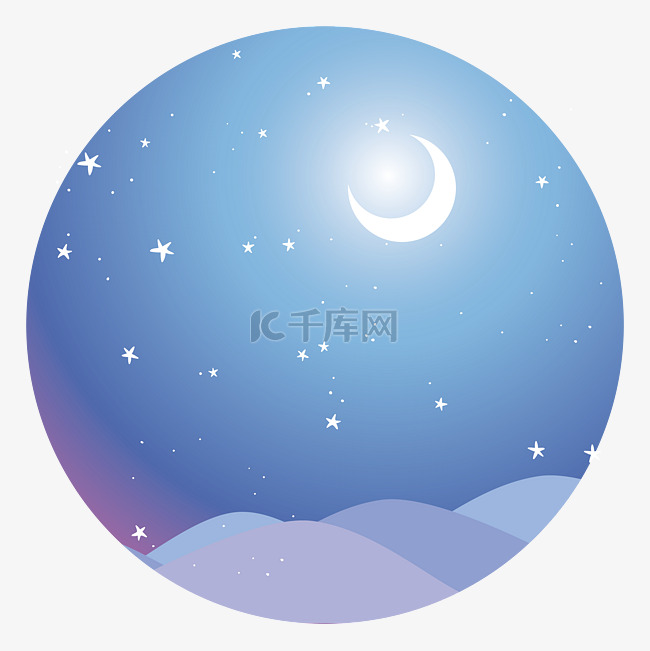 梦幻蓝紫色仲夏夜星空素材