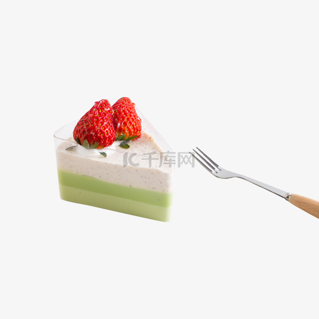 绿色创意立体几何蛋糕食物元素