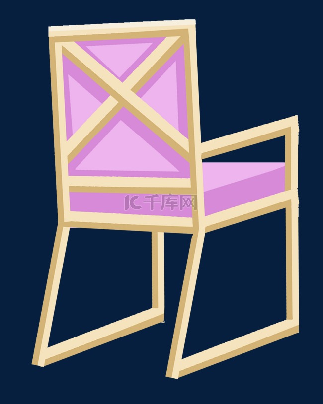 紫色木质椅子插图